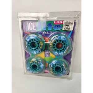 Labeda Inline Skates Wheel Icelites 72MM 81A Clear Teal Fear ALT Replacement Set